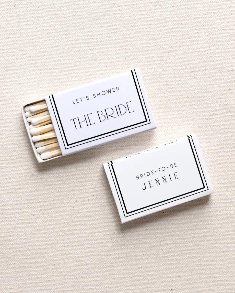 This is a 2.25" x 1.409" x .4" Wedding Matche called Clean and Classy printed in full color with Gold foil