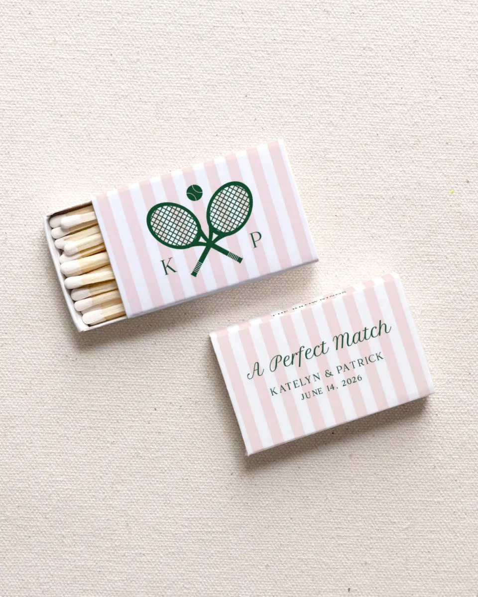 This is a 2.25" x 1.409" x .4" Wedding Matche called A Perfect Match printed in full color