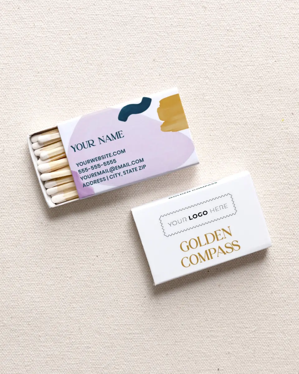 This is a 2.25" x 1.409" x .4" Business Matche called Cordially Colorful printed in full color
