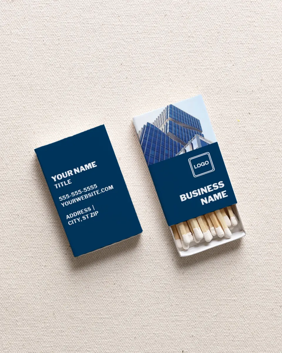This is a 2.25" x 1.409" x .4" Business Matche called Simple Structure printed in full color
