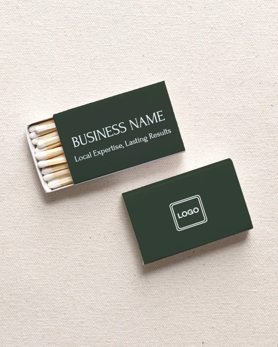This is a 2.25" x 1.409" x .4" Business Matche called Visual Impact printed in full color