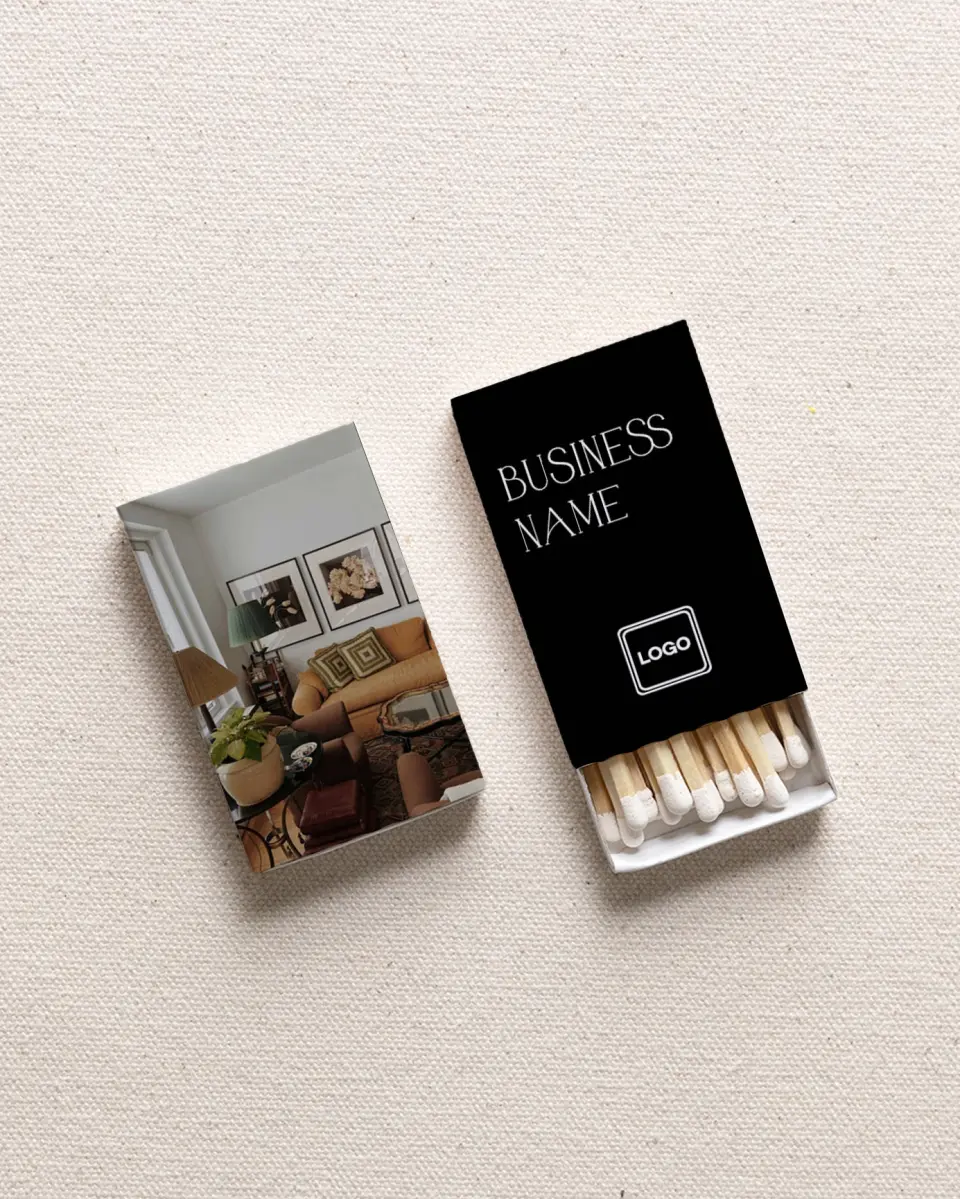 This is a 2.25" x 1.409" x .4" Business Matche called Urban Style printed in full color