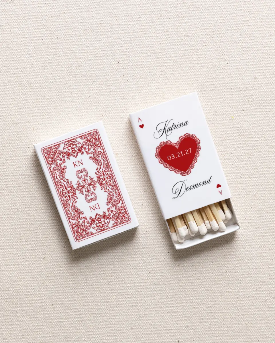 This is a 2.25" x 1.409" x .4" Wedding Matche called Elevated Vegas printed in full color