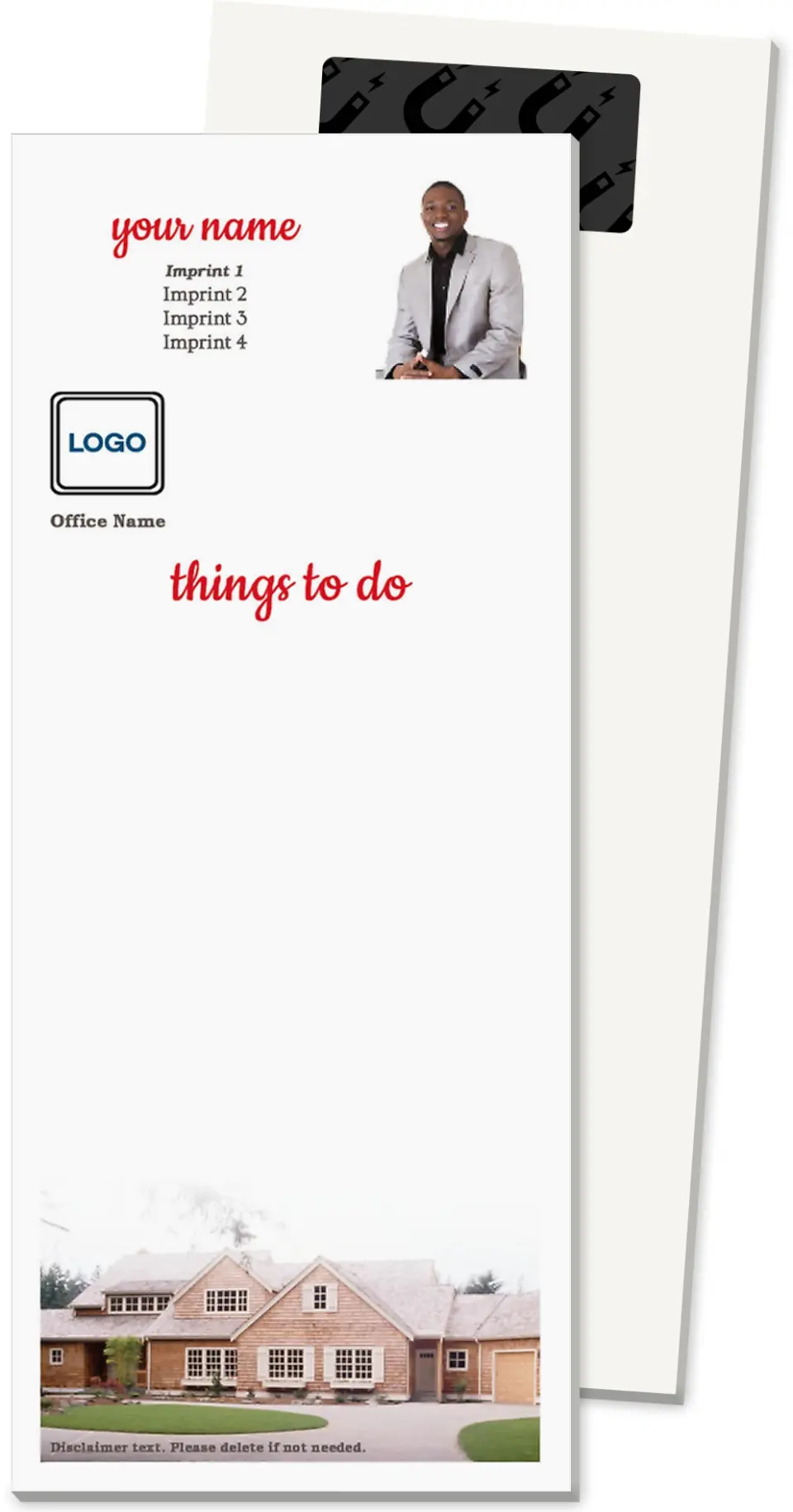This is a 3½" x 8½" Magnetic Notepad called Window Boxes printed in full color