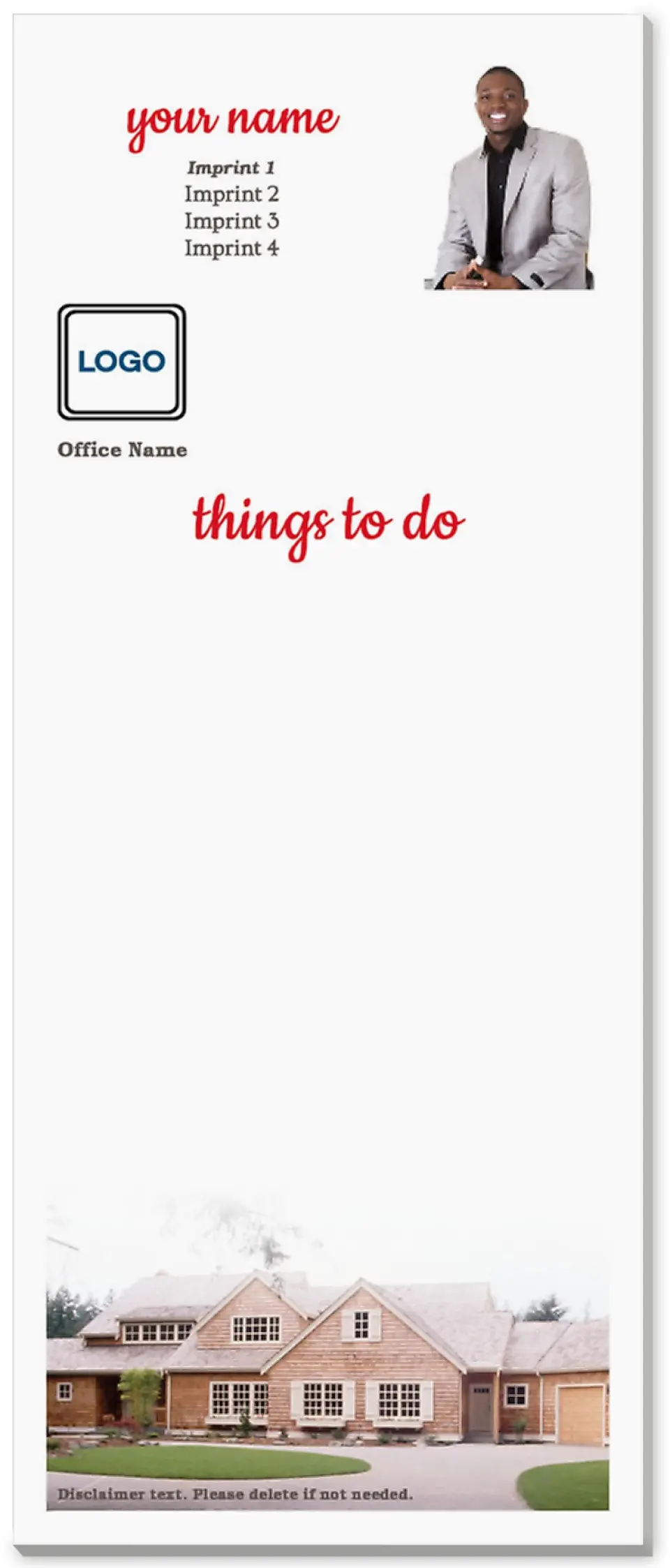 This is a 3½" x 8½" Notepad Without Magnet called Window Boxes printed in full color