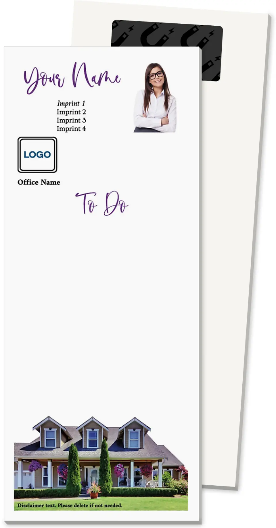 This is a 3½" x 8½" Magnetic Notepad called Home printed in full color