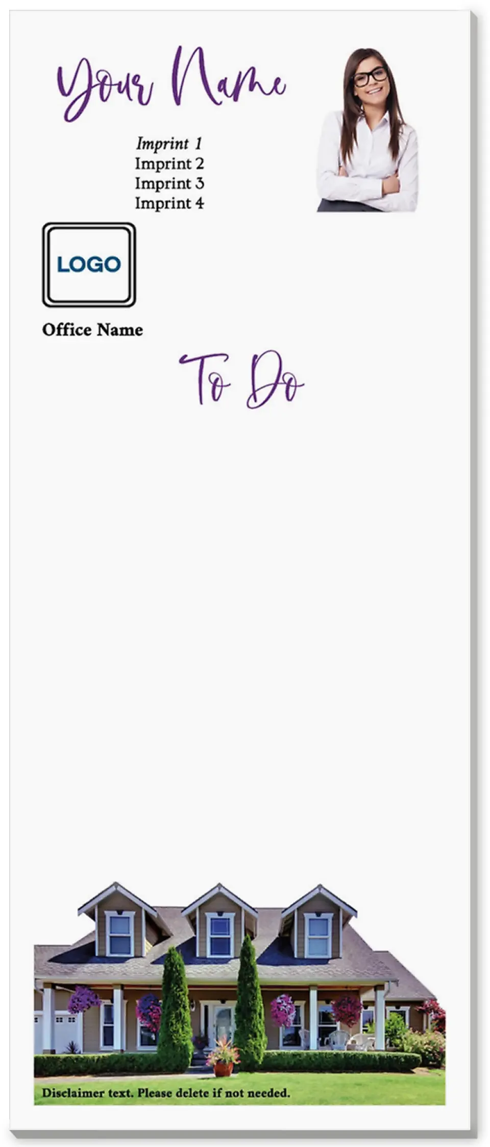 This is a 3½" x 8½" Notepad Without Magnet called Home printed in full color