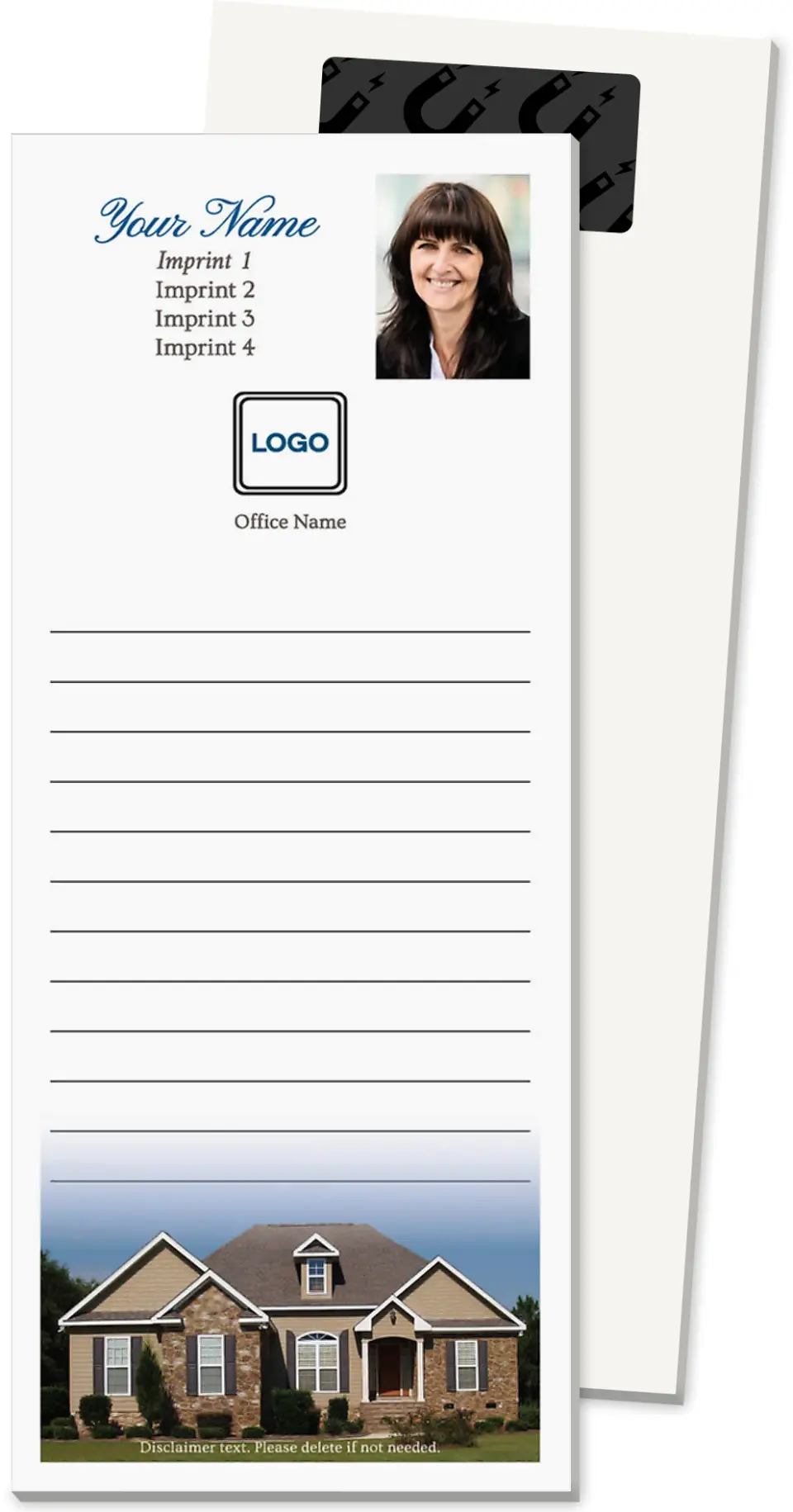 This is a 3½" x 8½" Magnetic Notepad called Modern Rambler printed in full color