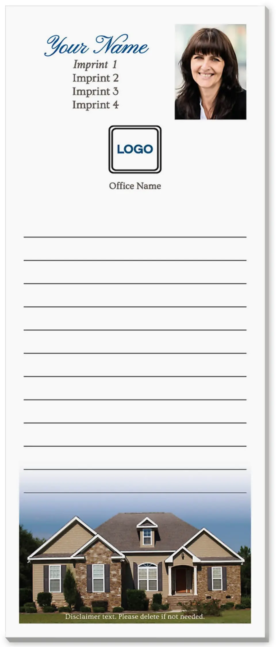 This is a 3½" x 8½" Notepad Without Magnet called Modern Rambler printed in full color