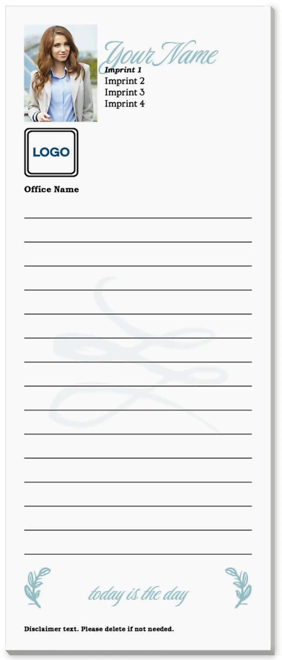 This is a 3½" x 8½" Notepad Without Magnet called Reflective Notes printed in full color