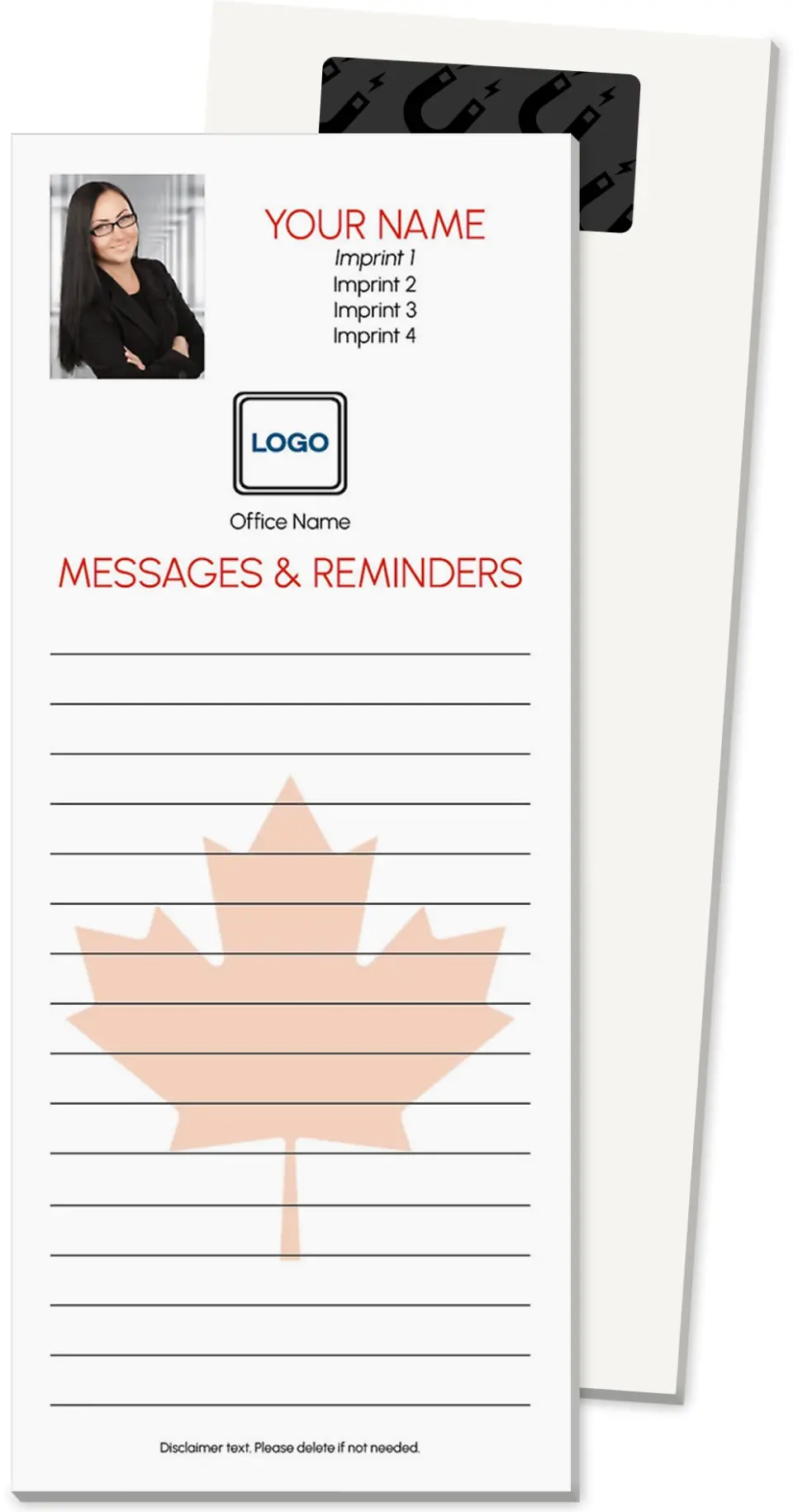 This is a 3½" x 8½" Magnetic Notepad called Screened Flag printed in full color