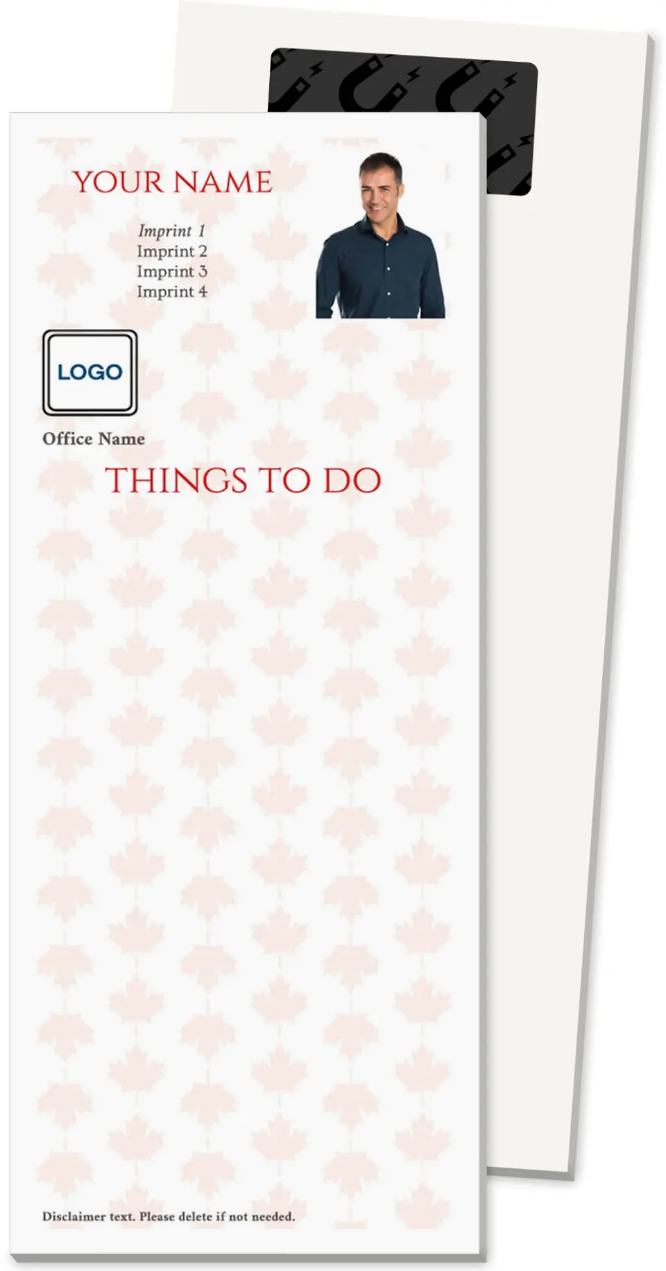 This is a 3½" x 8½" Magnetic Notepad called Repeat that Please printed in full color