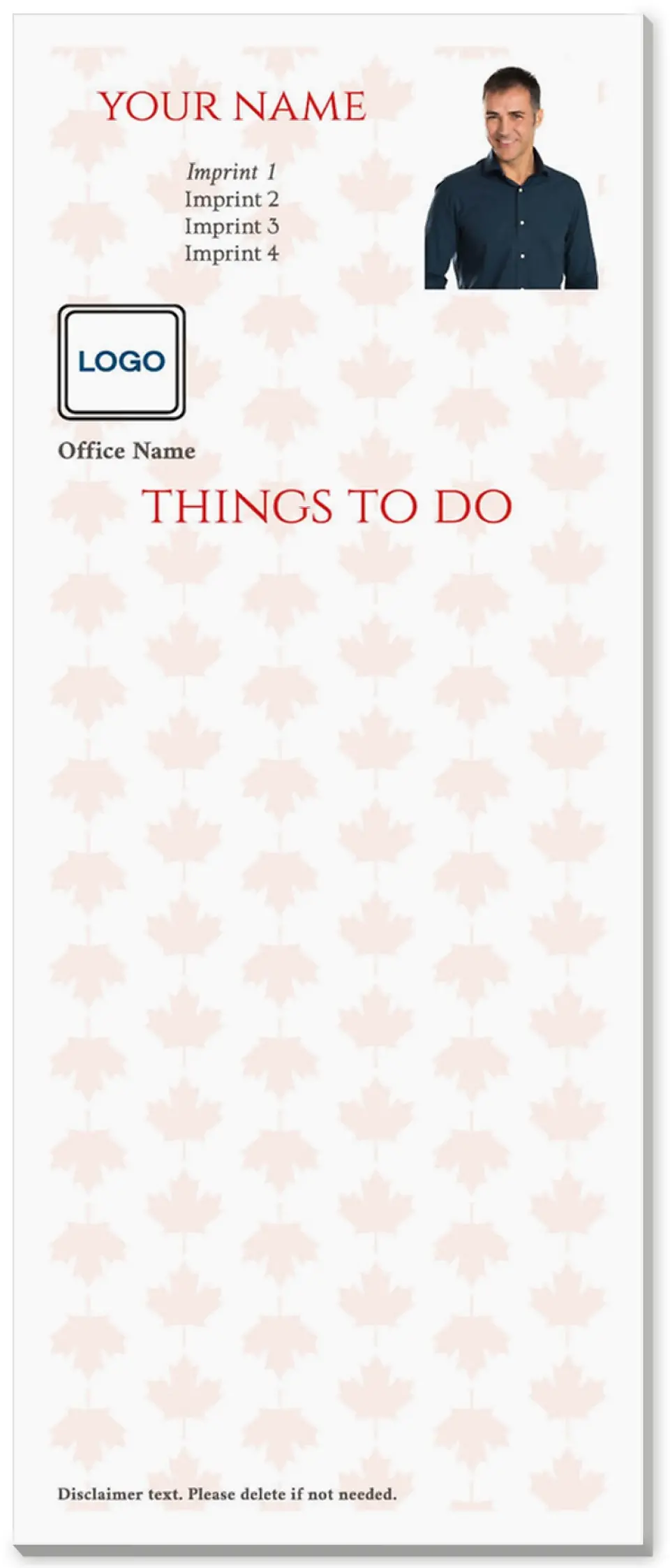 This is a 3½" x 8½" Notepad Without Magnet called Repeat that Please printed in full color