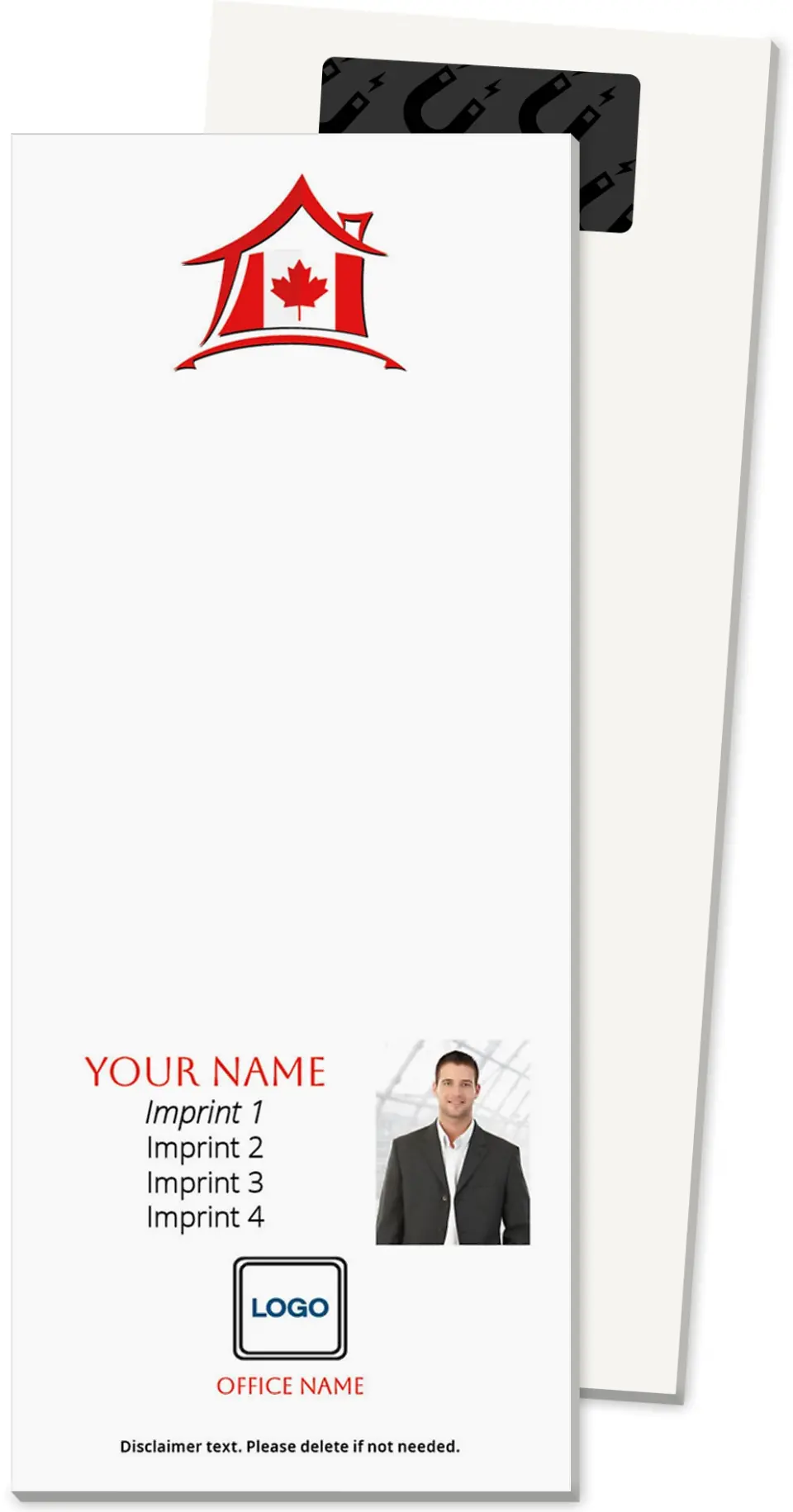 This is a 3½" x 8½" Magnetic Notepad called Contemporary Canada printed in full color