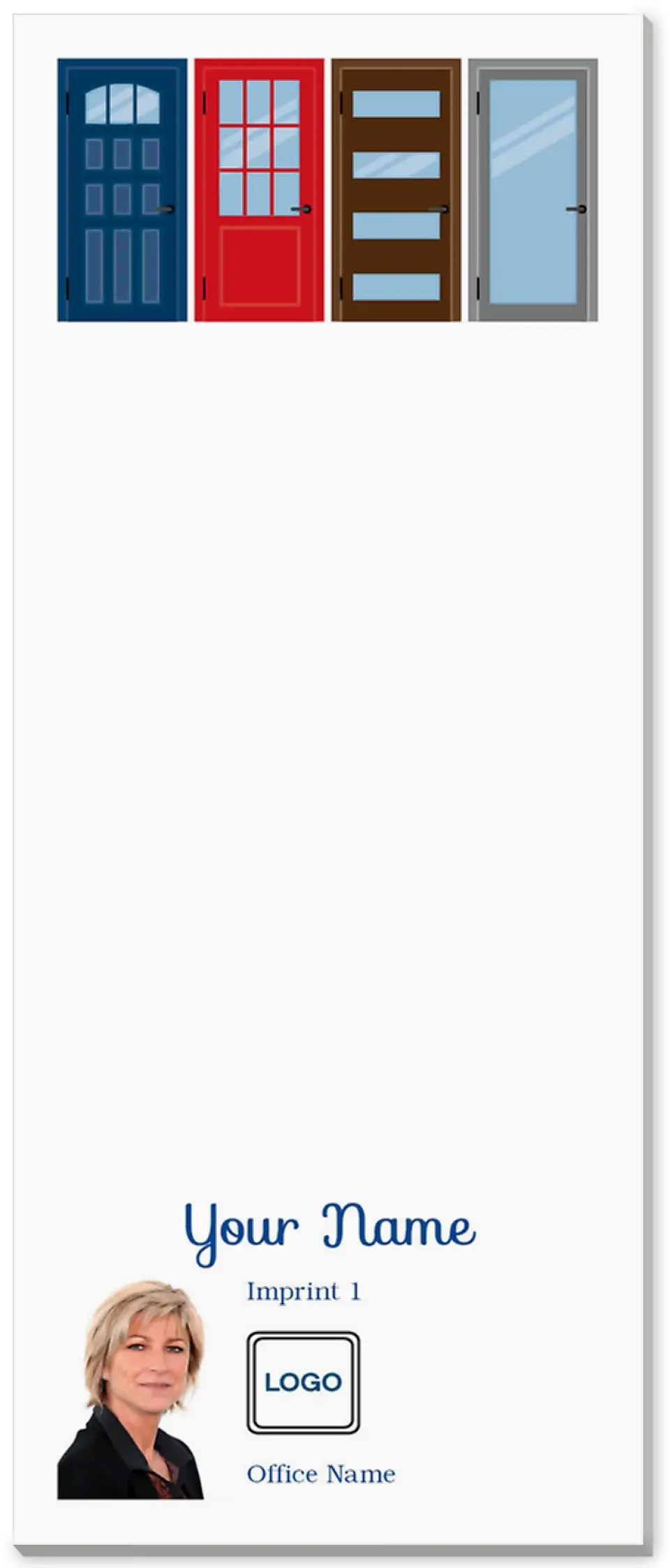 This is a 3½" x 8½" Notepad Without Magnet called Opportunity Knocks printed in full color