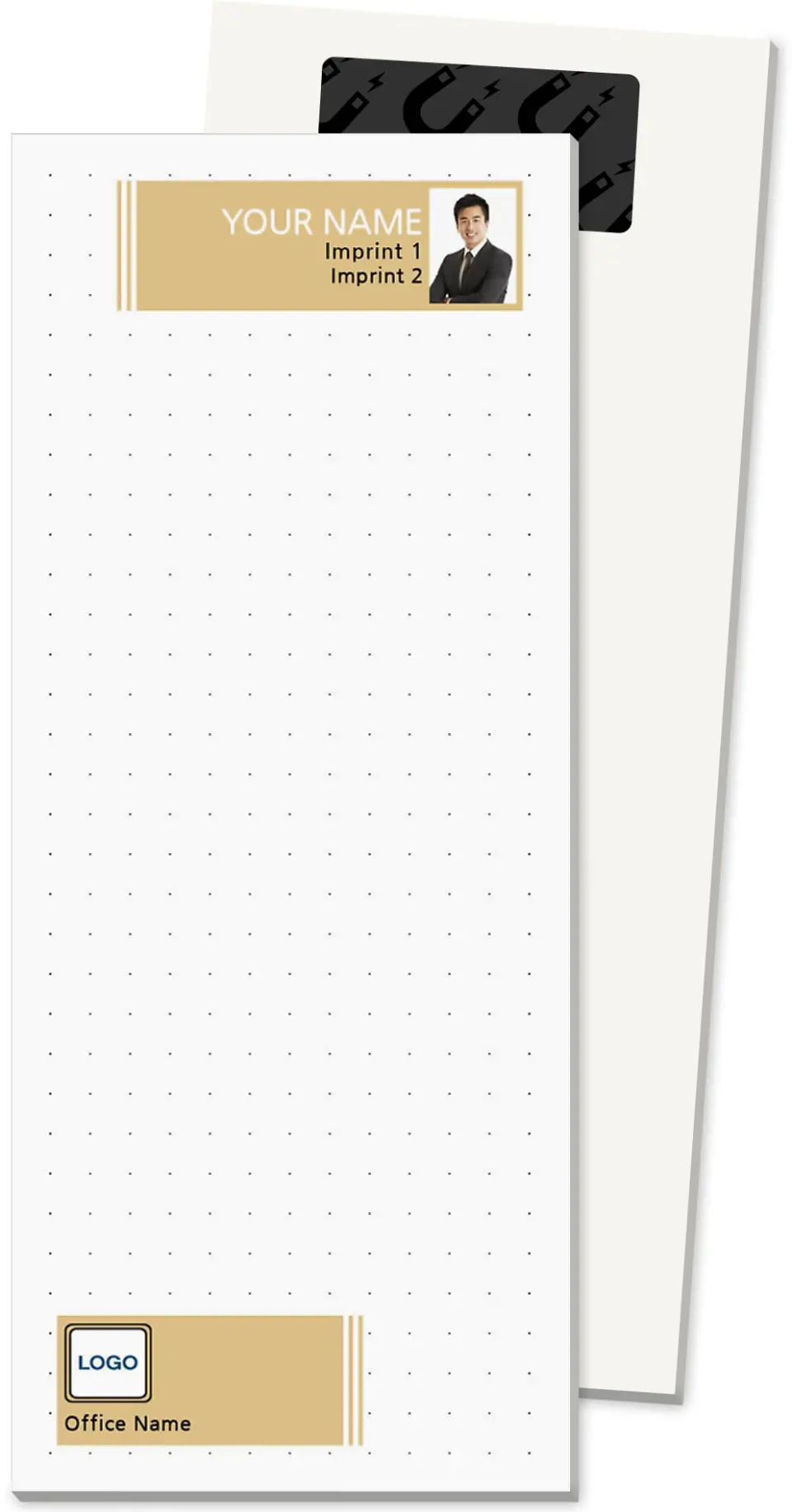 This is a 3½" x 8½" Magnetic Notepad called Connect the Dots printed in full color