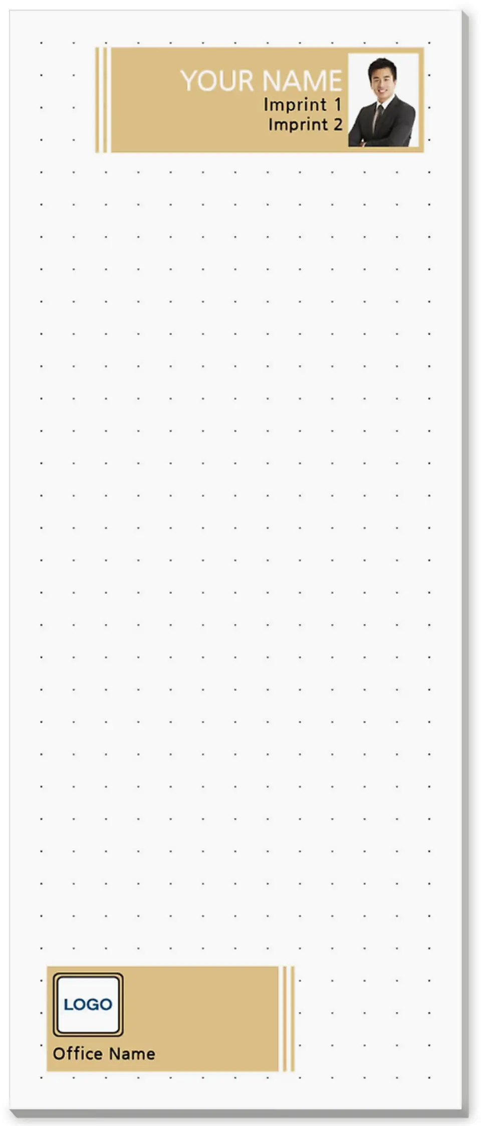 This is a 3½" x 8½" Notepad Without Magnet called Connect the Dots printed in full color