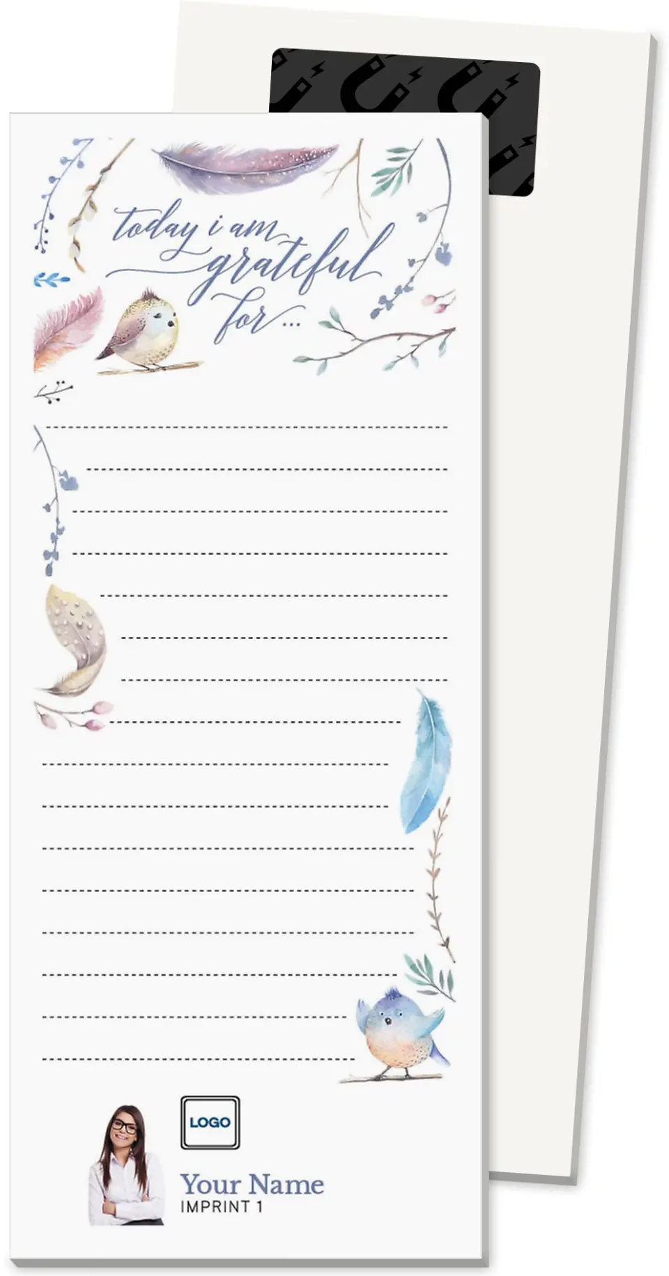 This is a 3½" x 8½" Magnetic Notepad called Natural Reflections printed in full color
