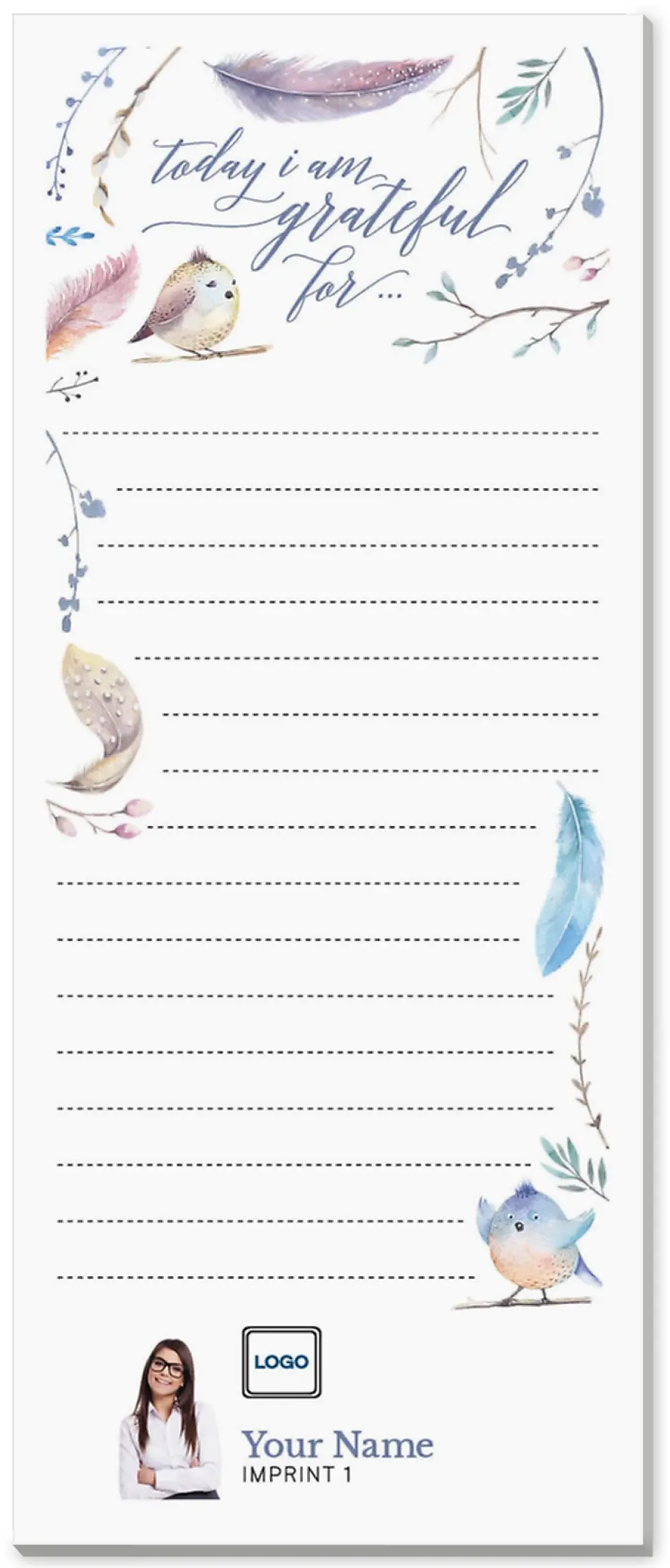 This is a 3½" x 8½" Notepad Without Magnet called Natural Reflections printed in full color