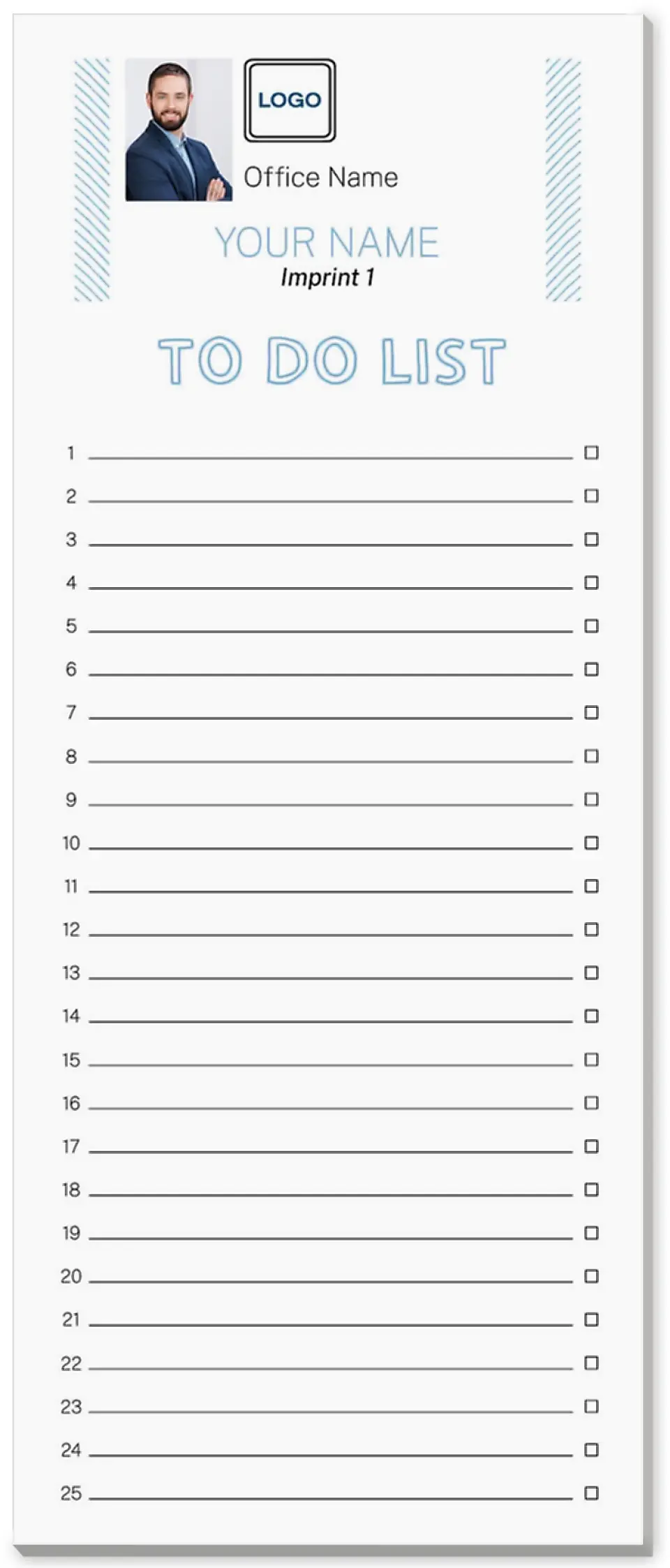 This is a 3½" x 8½" Notepad Without Magnet called Priority Plan printed in full color