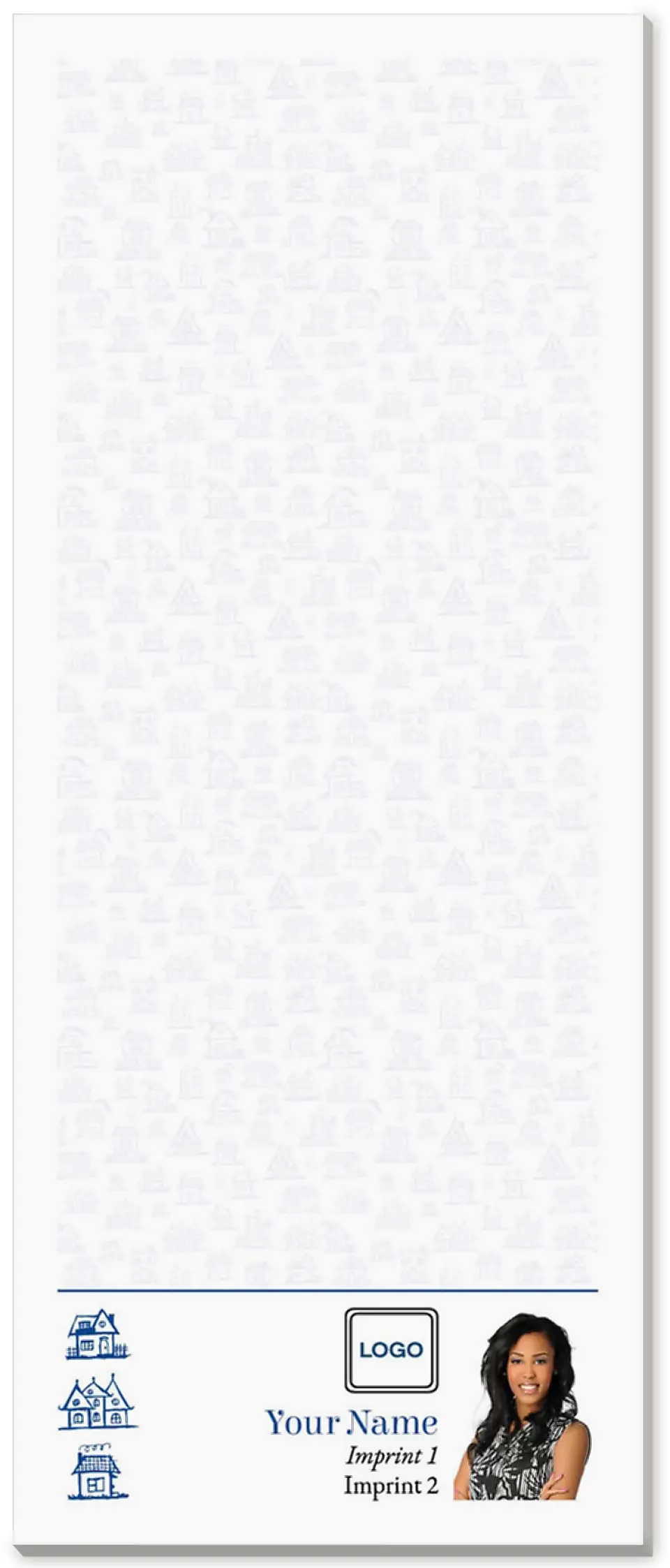 This is a 3½" x 8½" Notepad Without Magnet called Neighborhood Expert printed in full color