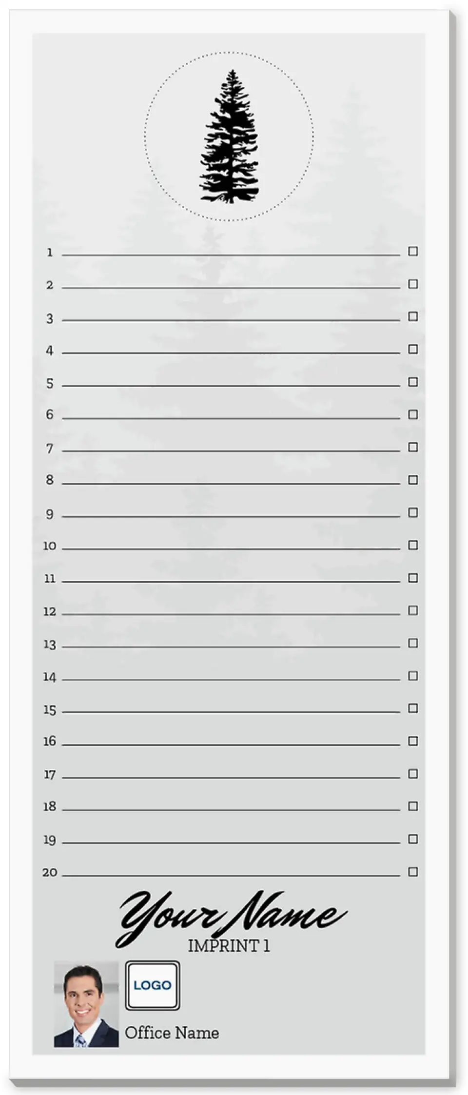 This is a 3½" x 8½" Notepad Without Magnet called Evergreeen Splendor printed in full color