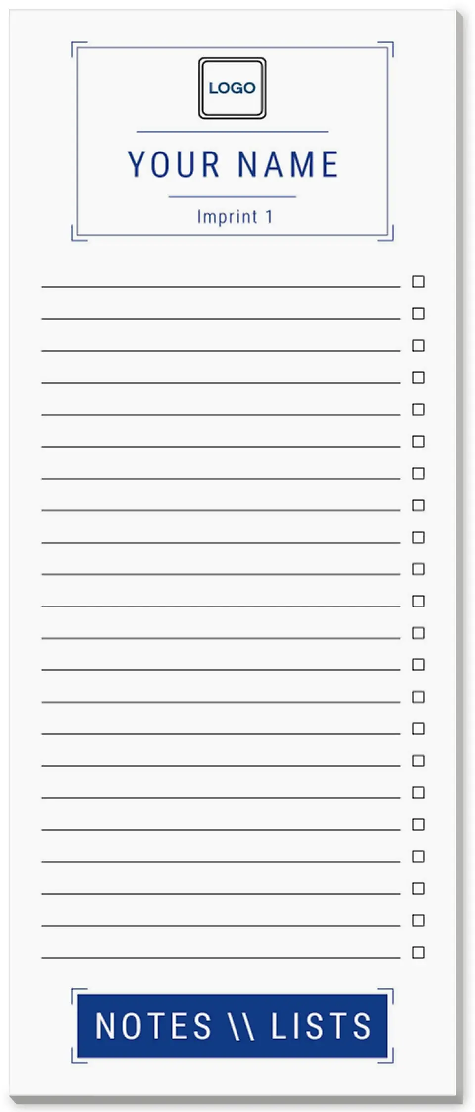 This is a 3½" x 8½" Notepad Without Magnet called Solid Notes printed in full color