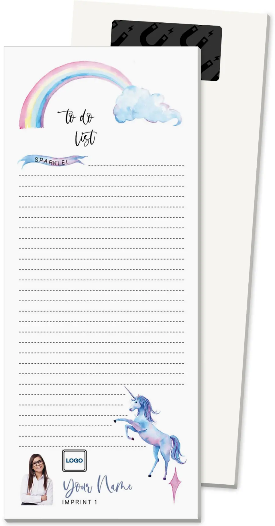 This is a 3½" x 8½" Magnetic Notepad called To Do's & Dreams printed in full color