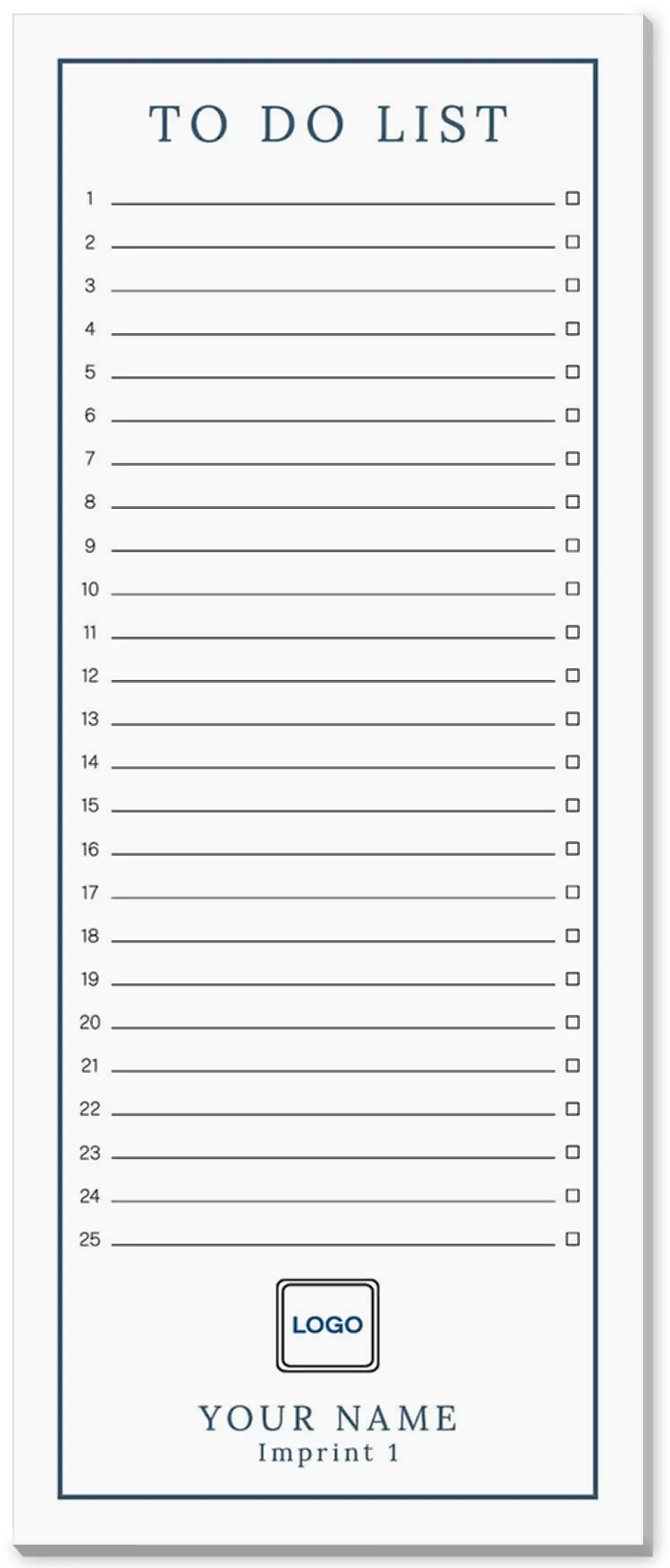 This is a 3½" x 8½" Notepad Without Magnet called Organization is the Foundation printed in full color