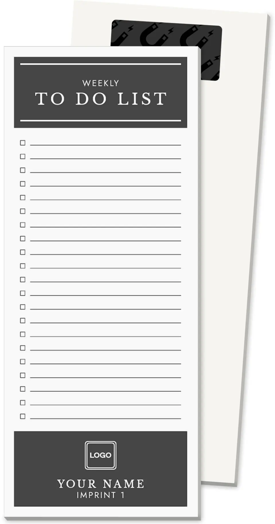 This is a 3½" x 8½" Magnetic Notepad called A Good System printed in full color