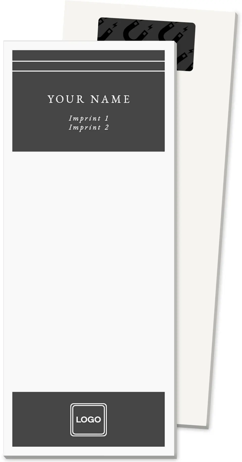 This is a 3½" x 8½" Magnetic Notepad called Strive for Progress printed in full color