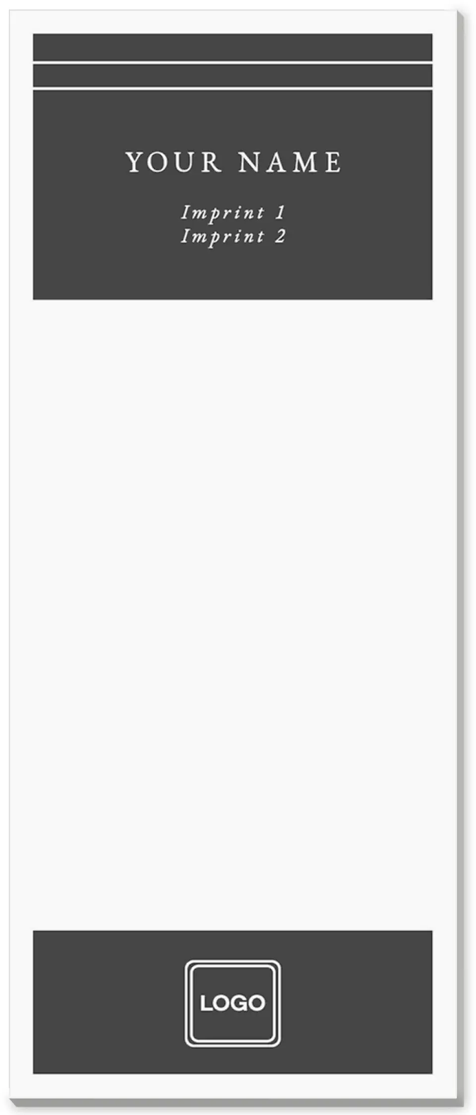 This is a 3½" x 8½" Notepad Without Magnet called Strive for Progress printed in full color