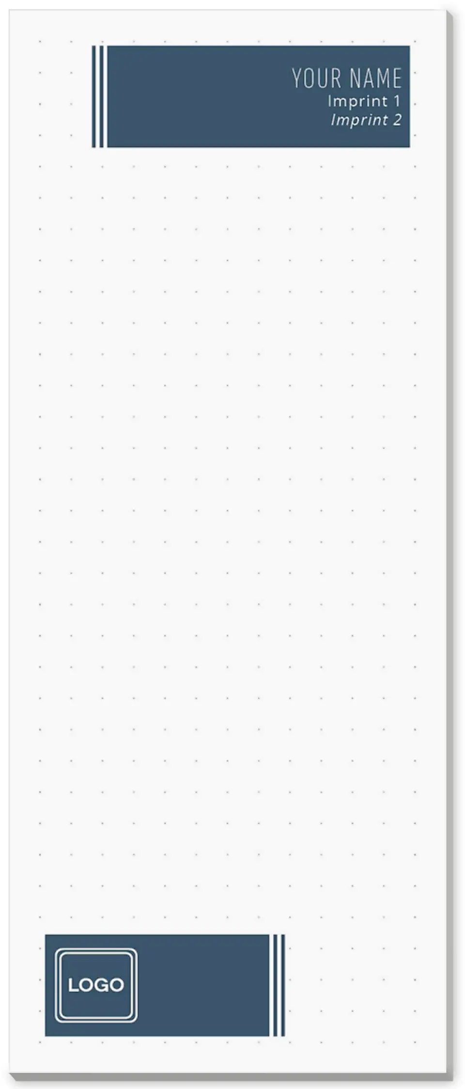 This is a 3½" x 8½" Notepad Without Magnet called The Primary Asset printed in full color