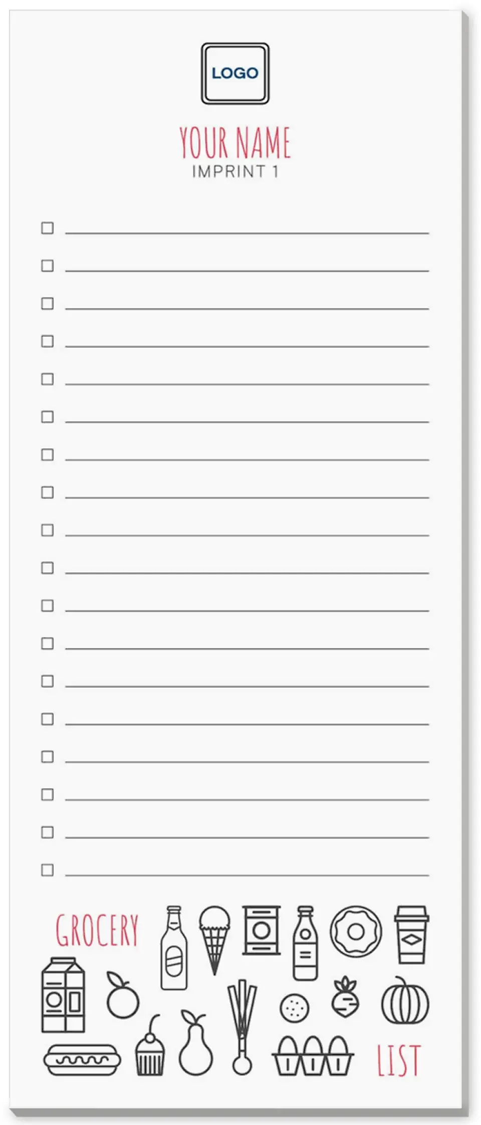 This is a 3½" x 8½" Notepad Without Magnet called Planning Your Meals printed in full color