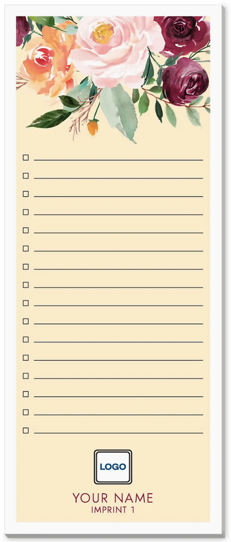 This is a 3½" x 8½" Notepad Without Magnet called Proper Planning printed in full color
