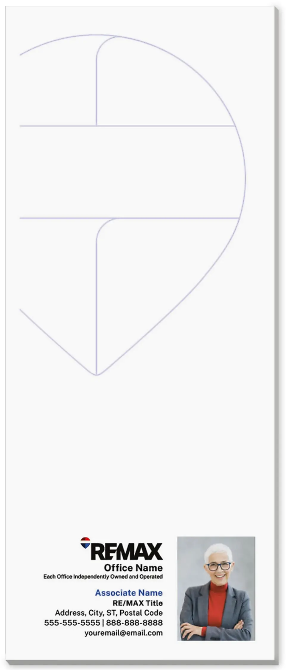 This is a 3½" x 8½" Notepad Without Magnet called REMAX Balloon Outline printed in full color