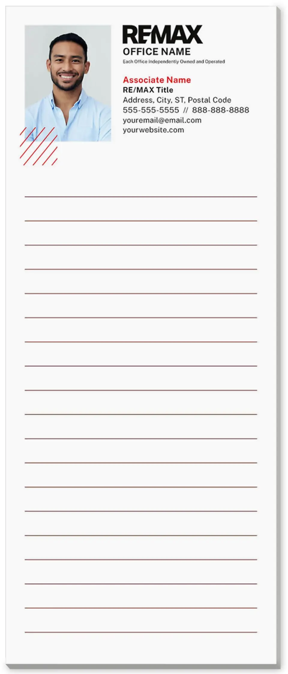 This is a 3½" x 8½" Notepad Without Magnet called REMAX Modern Edge printed in full color