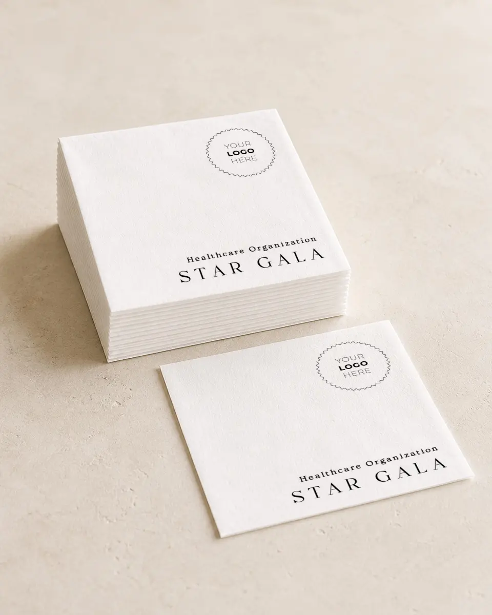 This is a 4¾" x 4¾" Wedding Napkin called Starlight Gala printed in full color