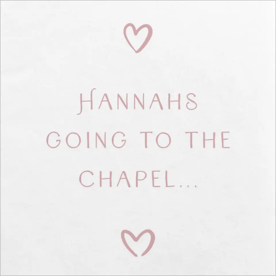 This is a 4¾" x 4¾" Bachelorette Party Table Décor called Going to the Chapel printed in full color