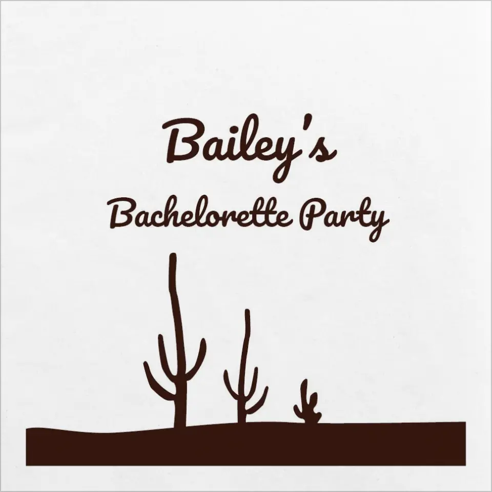 This is a 4¾" x 4¾" Bachelorette Party Table Décor called Elevated Love printed in full color