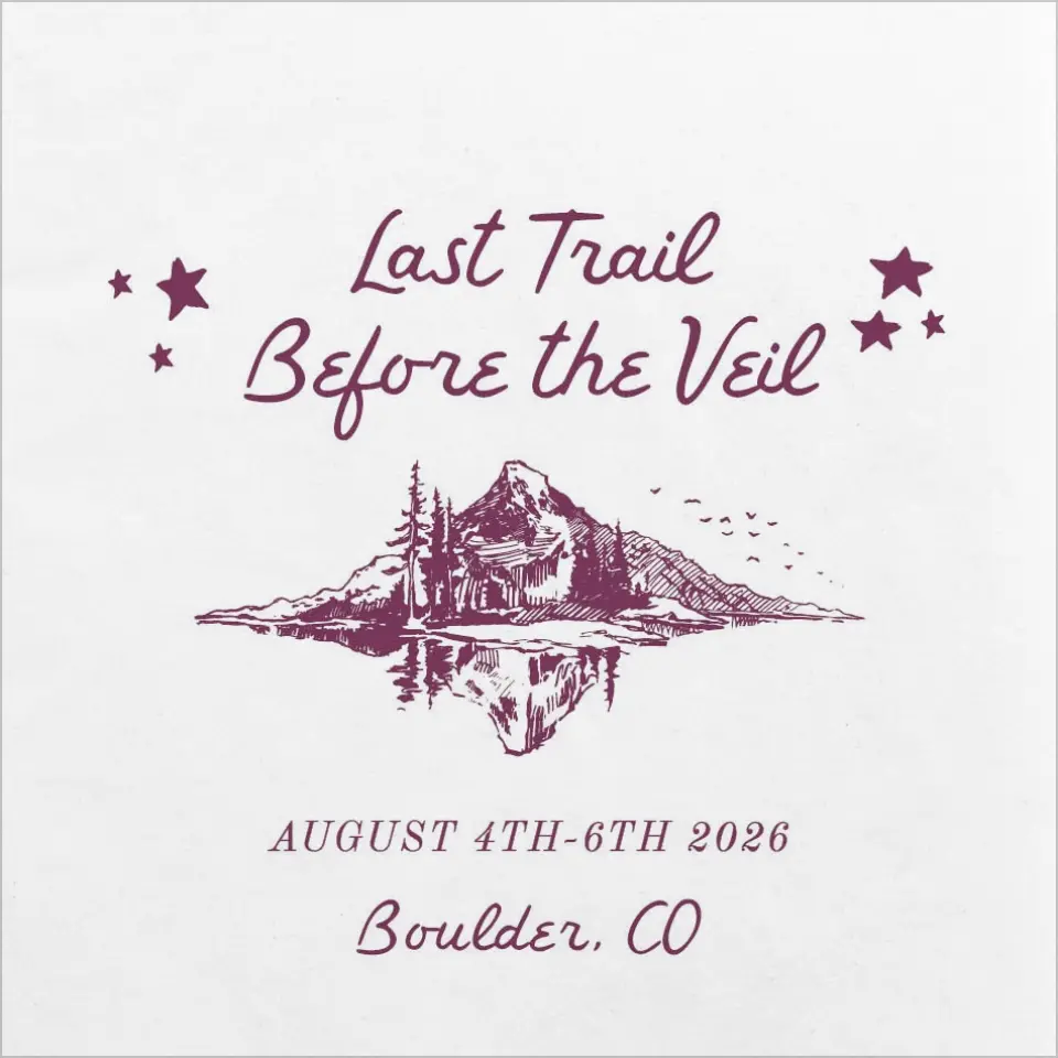 This is a 4¾" x 4¾" Bachelorette Party Table Décor called Last Trail printed in full color