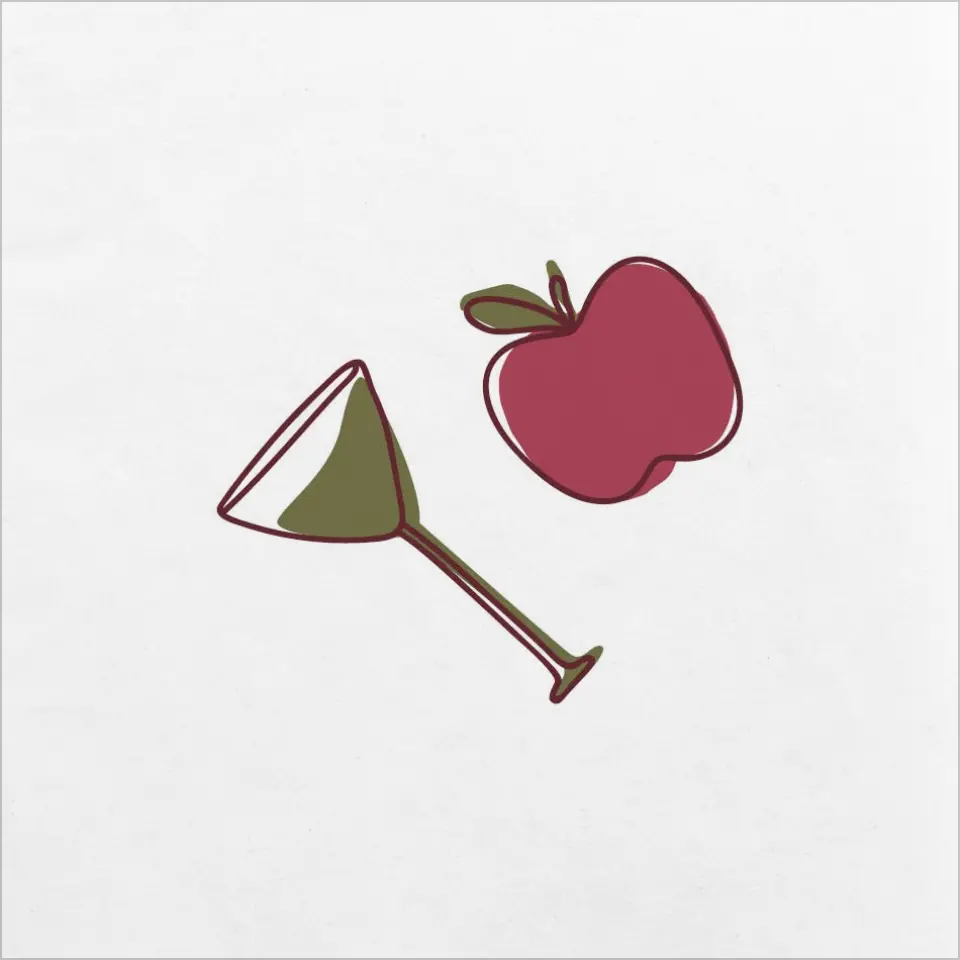 This is a 4¾" x 4¾" Bachelorette Party Table Décor called Apple of His Eye printed in full color