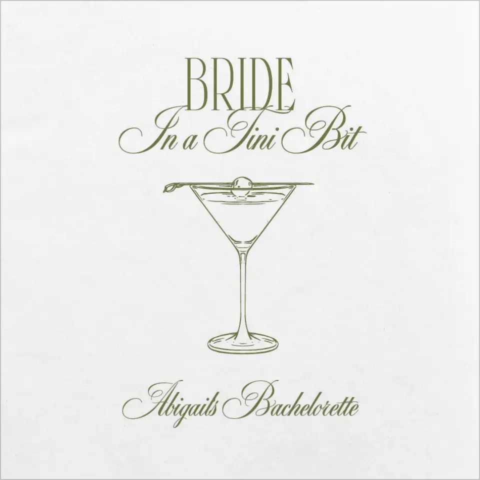 This is a 4¾" x 4¾" Bachelorette Party Table Décor called In a Tini Bit printed in full color