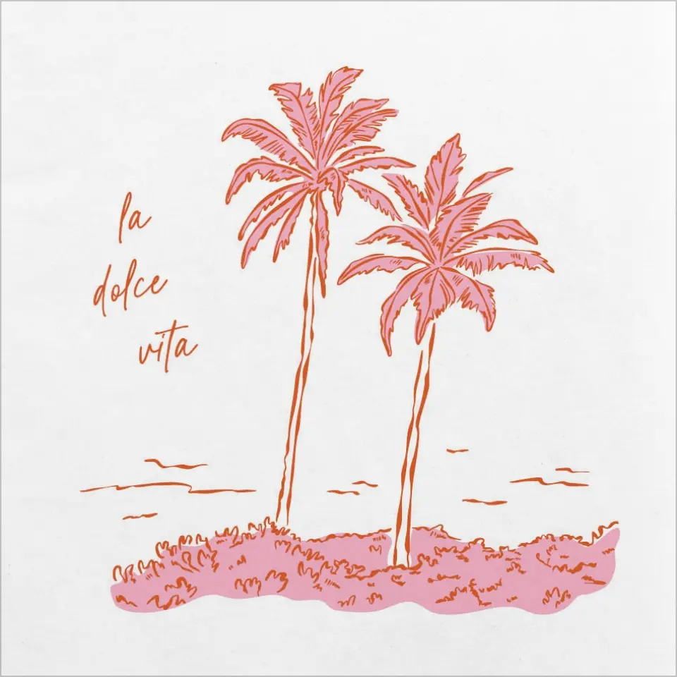 This is a 4¾" x 4¾" Bachelorette Party Table Décor called Tropic Like It's Hot printed in full color