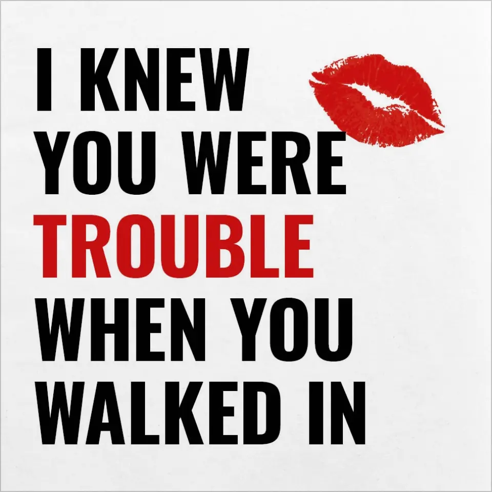This is a 4¾" x 4¾" Bachelorette Party Table Décor called Loving Him Was Red printed in full color