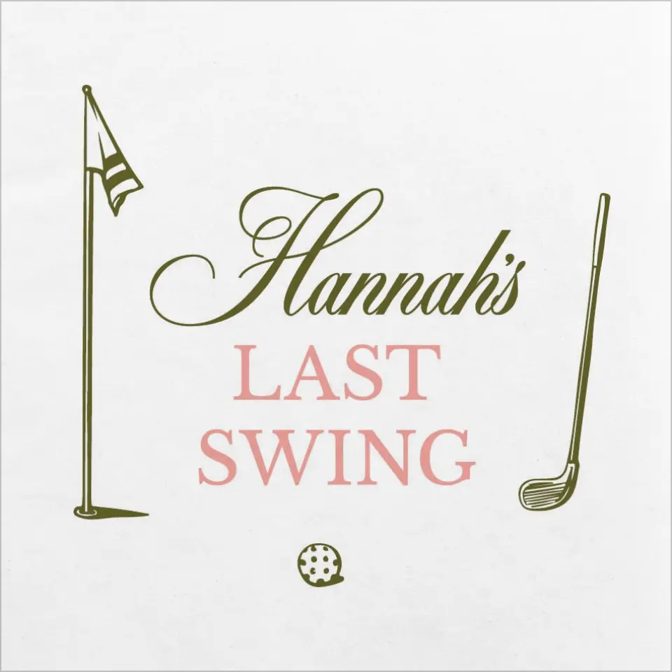 This is a 4¾" x 4¾" Bachelorette Party Table Décor called Last Swing printed in full color