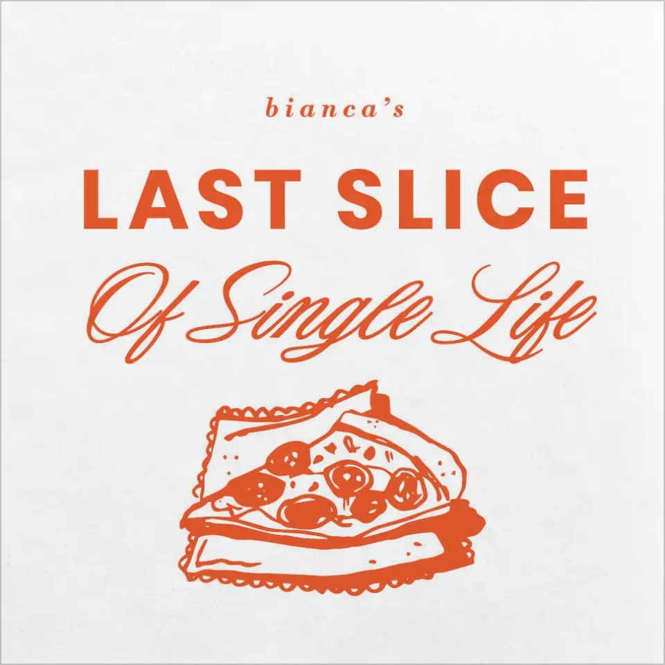 This is a 4¾" x 4¾" Bachelorette Party Table Décor called Last Slice of Single Life printed in full color