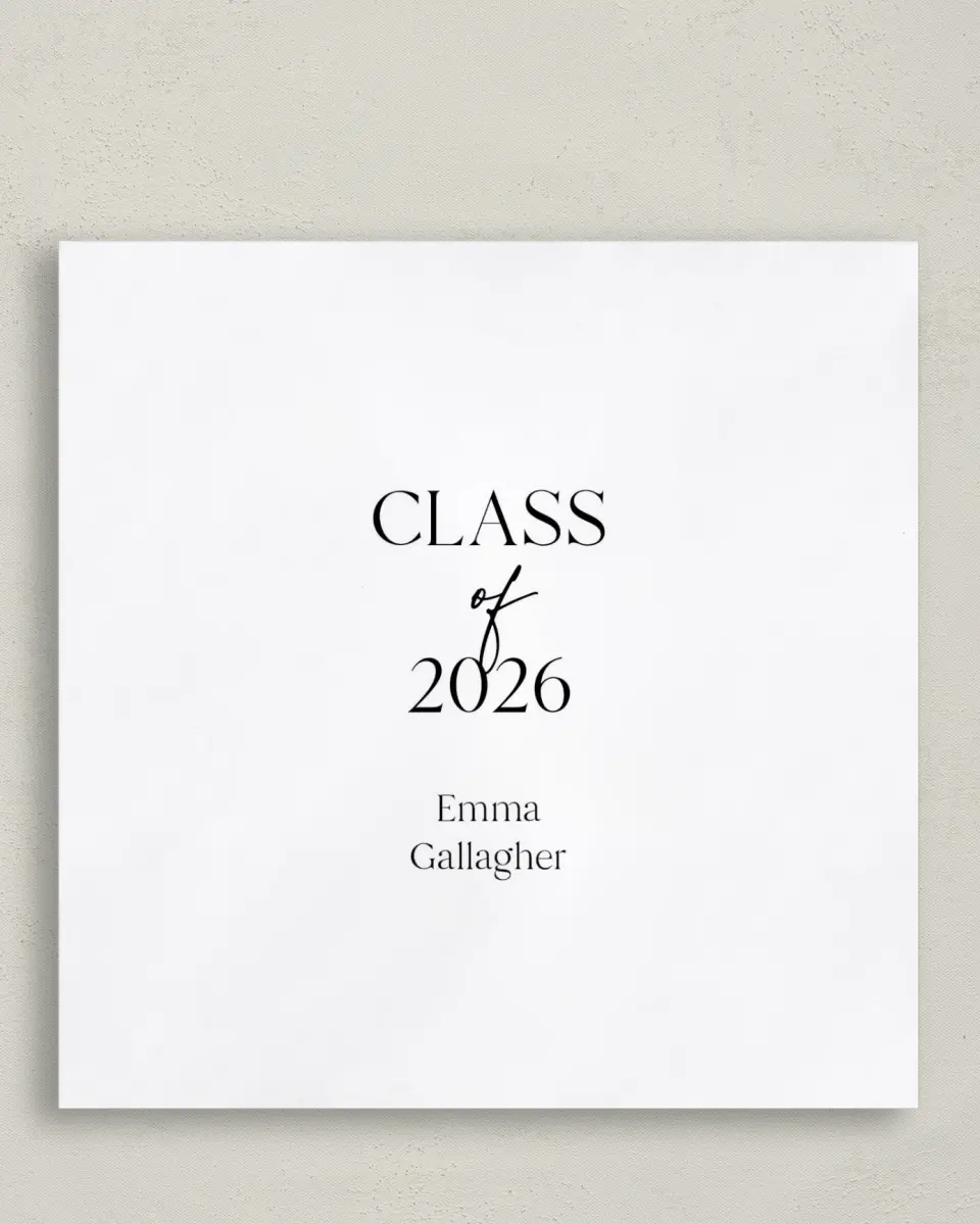 This is a 6½" x 6½" Graduation Napkin called Effortless Edge printed in full color