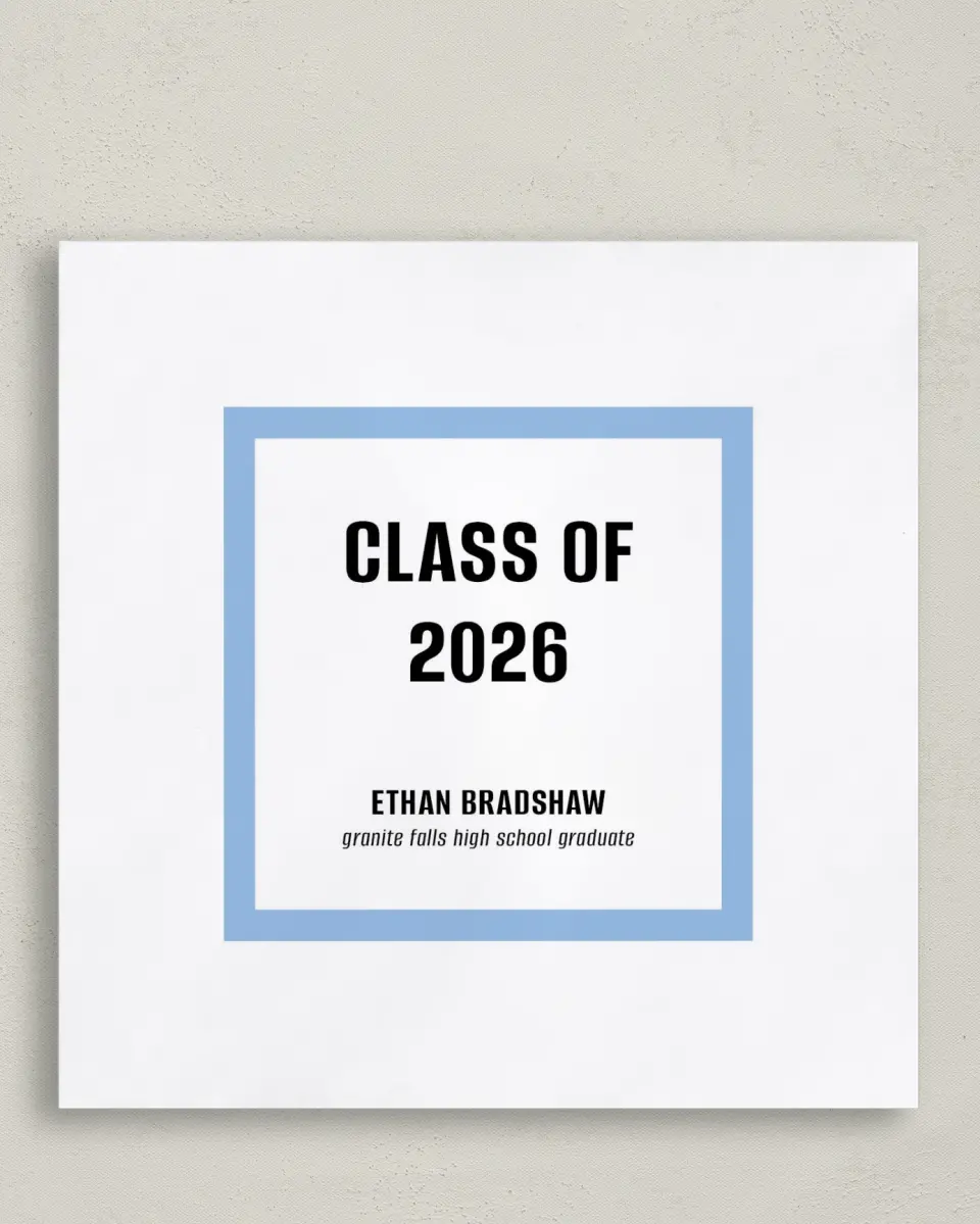This is a 6½" x 6½" Graduation Napkin called Clean Cut printed in full color