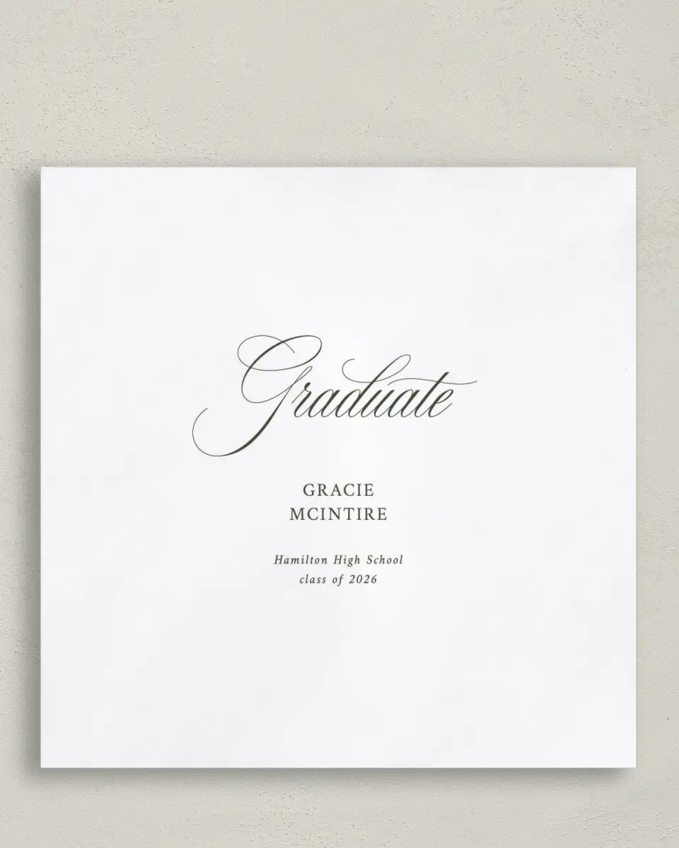 This is a 6½" x 6½" Graduation Napkin called Refined Celebration printed in full color
